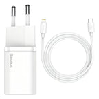Carregador Tipo C 20W com cabo Tipo C para Lightning Baseus