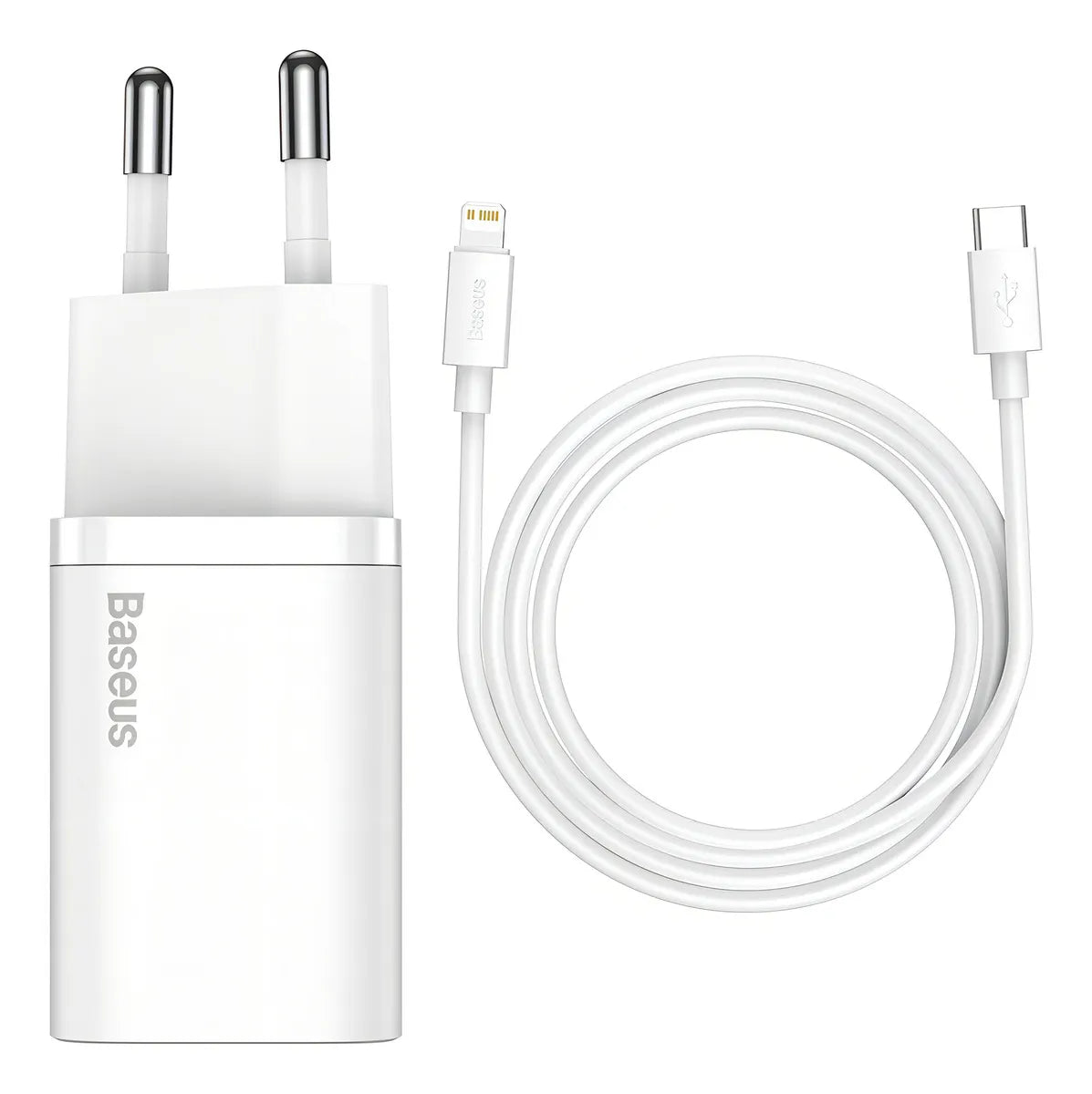 Carregador Tipo C 20W com cabo Tipo C para Lightning Baseus