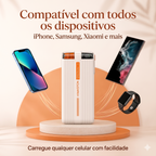 Power Bank Ultra Rápido H'Maston Turbo 37.5W 10000mAh com Cabos Tipo-C e Lightning imbutidos