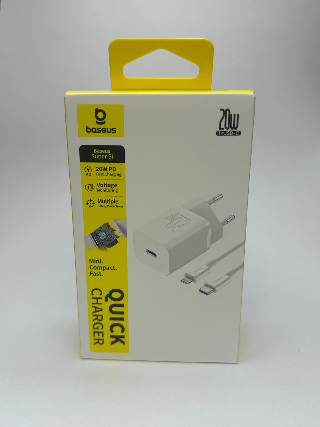 Carregador Tipo C 20W com cabo Tipo C para Lightning Baseus
