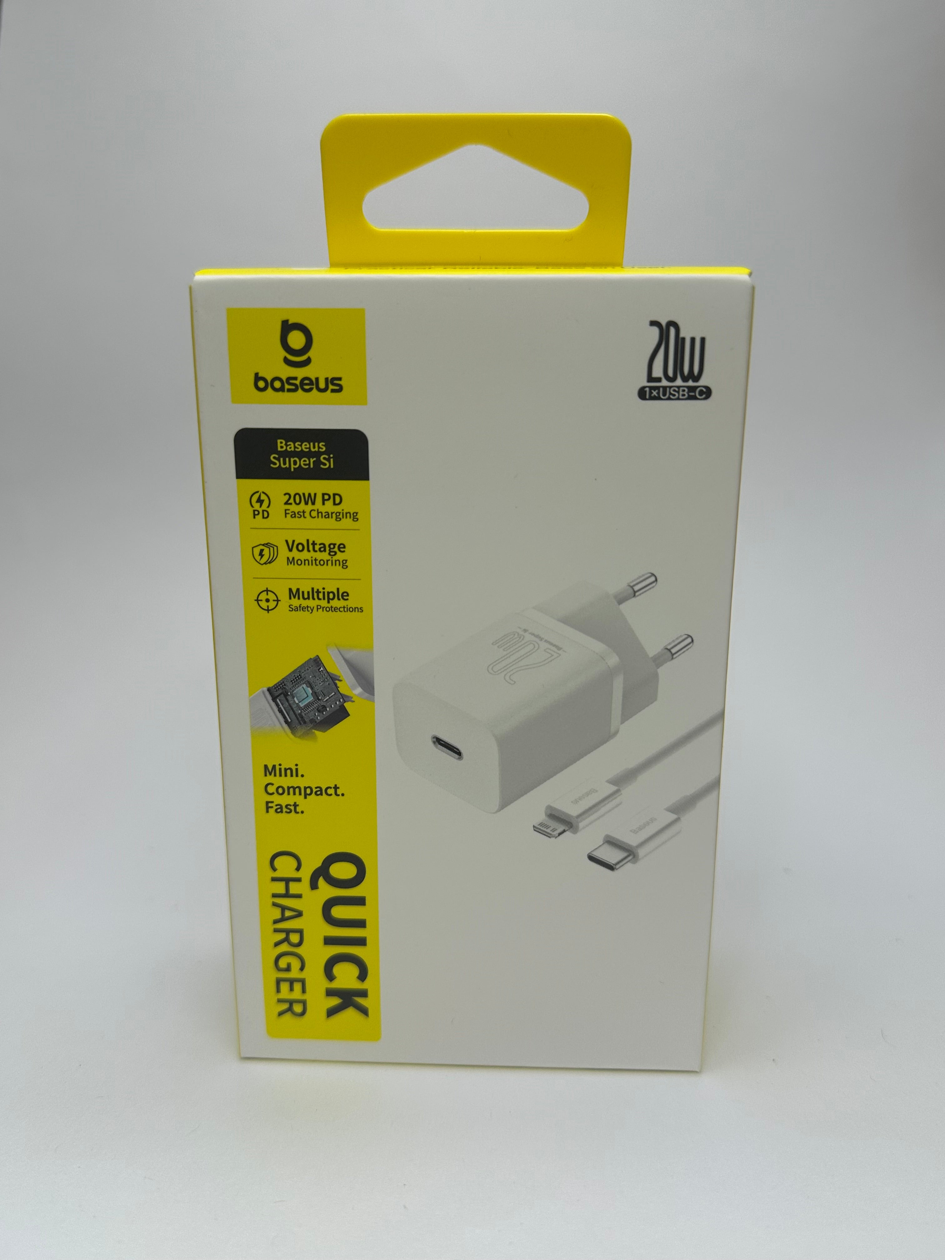 Carregador Tipo C 20W com cabo Tipo C para Lightning Baseus