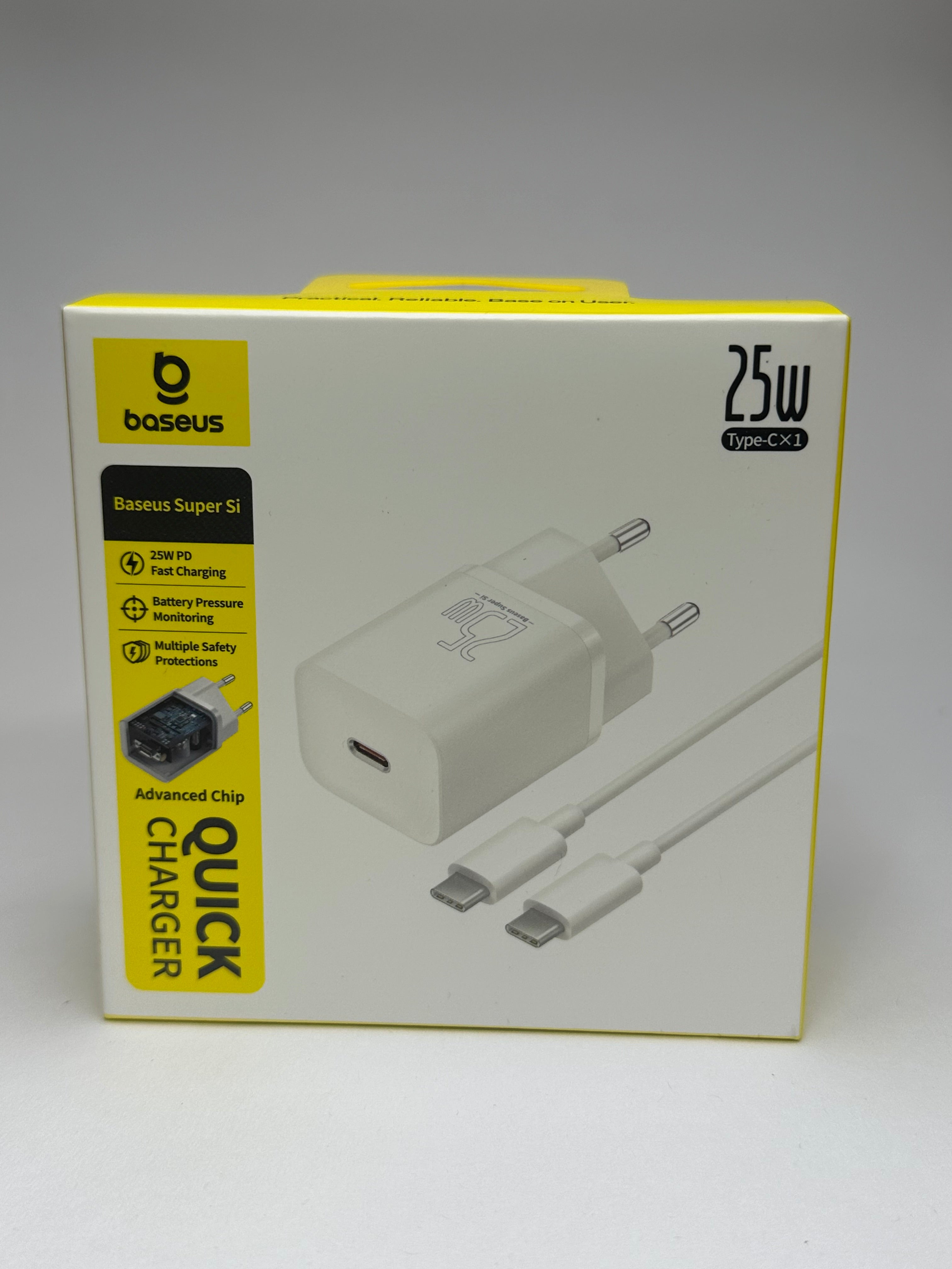 Carregador Tipo C 25W com cabo Tipo C para Tipo C Baseus